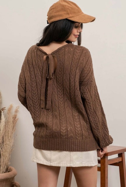 Brown Bow Sweater