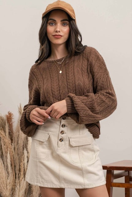 Brown Bow Sweater